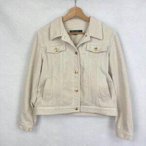 Lauren Jeans Co. Corduroy Trucker Jacket Short 90s Y2K Retro Chic Classic Boho L